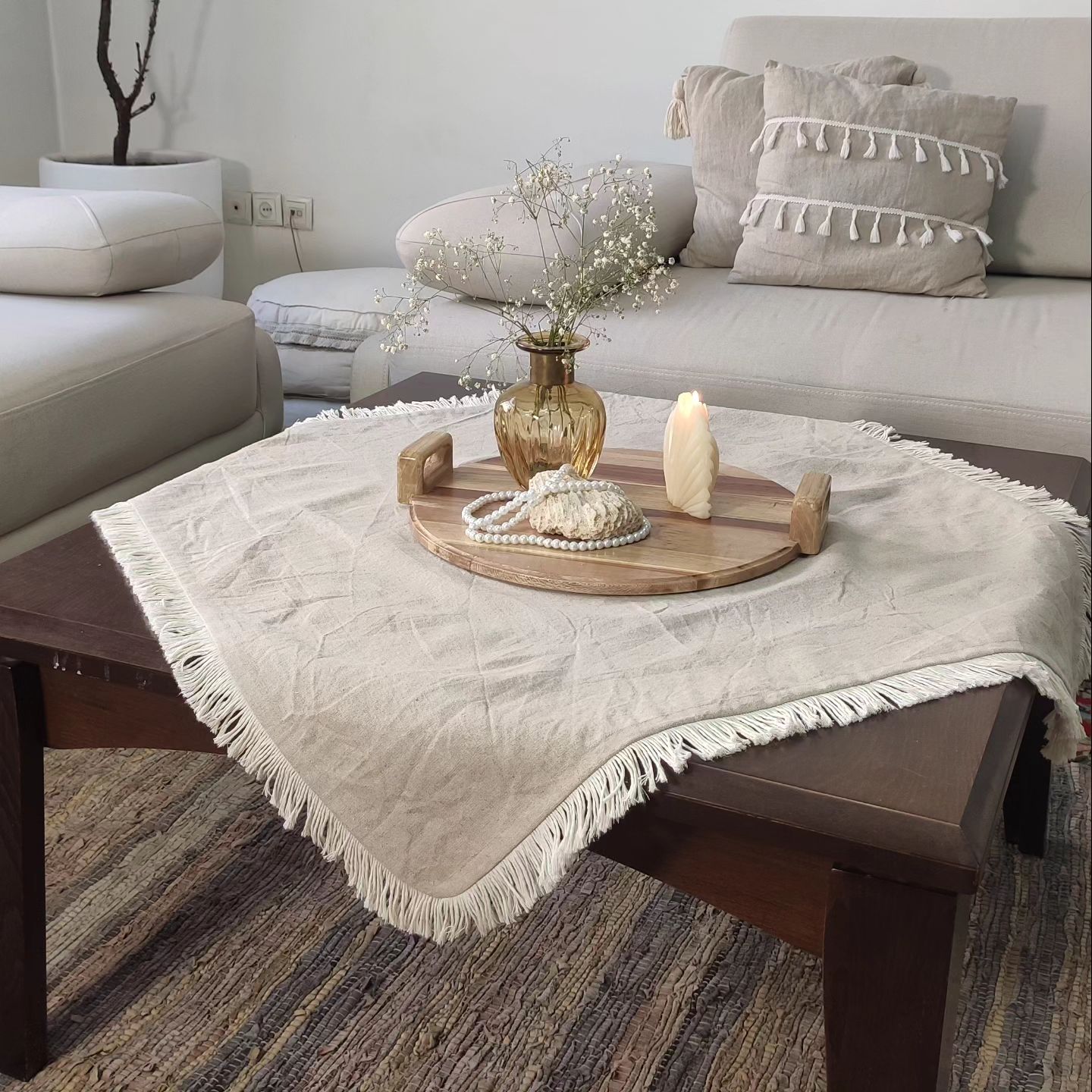 رومیزی لینن نچرال