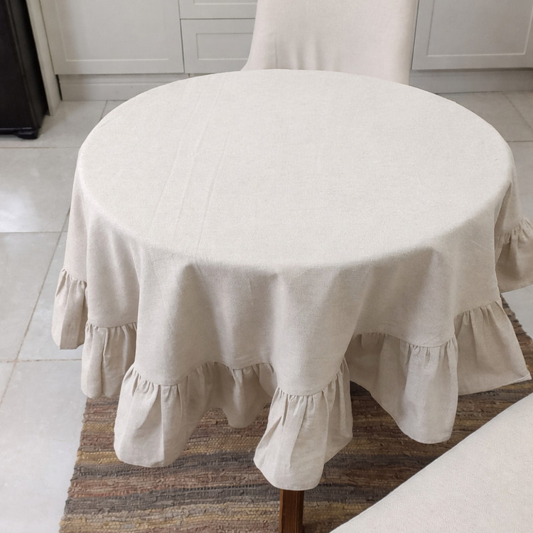 رومیزی لینن نچرال گرد